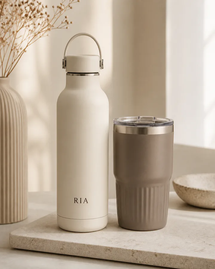 Personalized bottle and tumbler gift for festive holidays