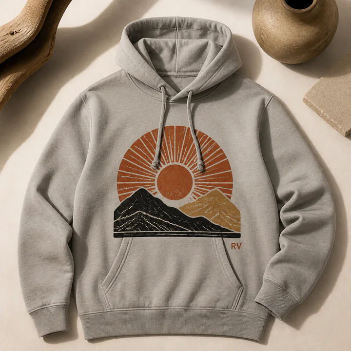 Stone hoodie with a custom abstract graphic artwork print